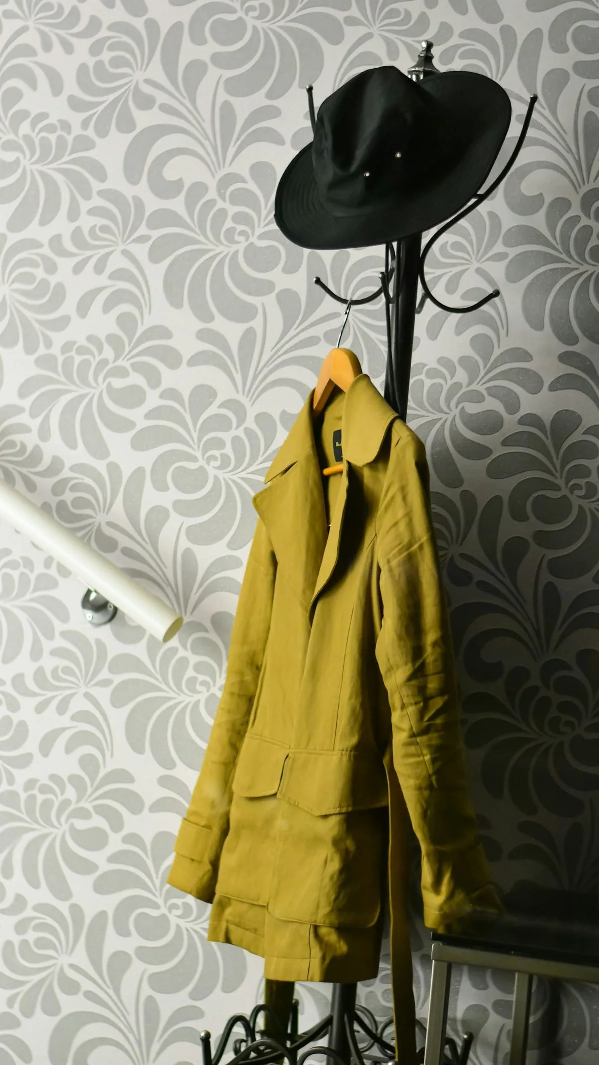 The olive cotton trench coat, the product photo the shoot started from